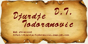 Đurđe Todoranović vizit kartica
